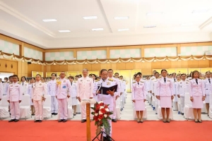 เทศบาลเมืองยโสธร ร่วมพิธีวางพานพุ่มถวายราชสักการะเนื่องในวันสมเด็จพระเจ้าตากสินมหาราช ประจำปี 2567