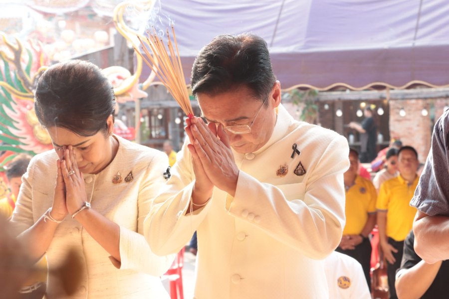 เทศบาลเมืองยโสธร จัดพิธีถวายเครื่องสักการะศาลเจ้าพ่อหลักเมือง เจริญพระพุทธมนต์ และส่งเจ้าทุ่ง เจ้าโต่ง ตามประเพณี เพื่อความเป็นสิริมงคลก่อนงานประเพณีบุญบั้งไฟ 2569
